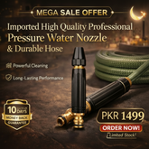 Mega Sale Offer - Imported High Quality Professional Pressure Water Nozzle with Metal Hose Rs 1499