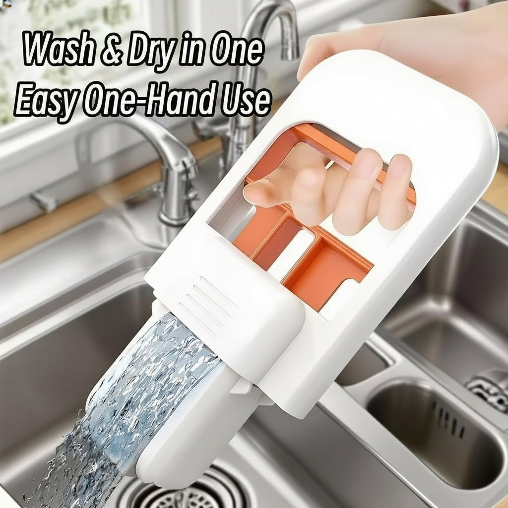 Foldable Desktop Mini Sponge Mop | Portable Wet & Dry Cleaning | Self‑Squeezing Mop for Kitchen, Bathroom, Car & Glass